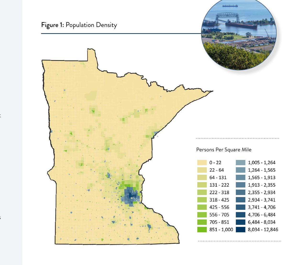 Minnesota population density by census tract